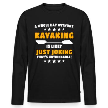 Kayaking Kayakfahrer - Männer Premium Bio Langarmshirt - Schwarz - Vorne - Nico (187cm)