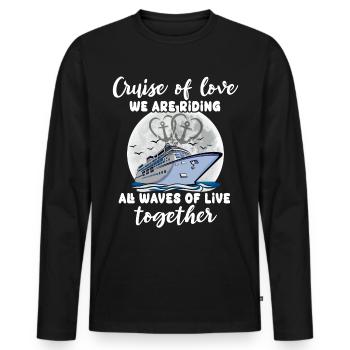 Cruising together - Men's Premium Organic Long Sleeve Shirt - black - Front - Nico (187cm)