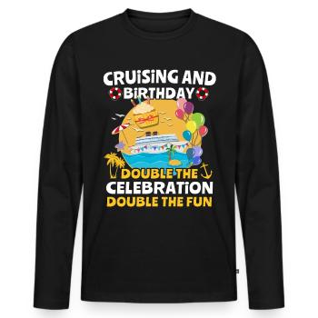 Cruise Birthday Birthday Cruise - Men's Premium Organic Long Sleeve Shirt - black - Front - Nico (187cm)