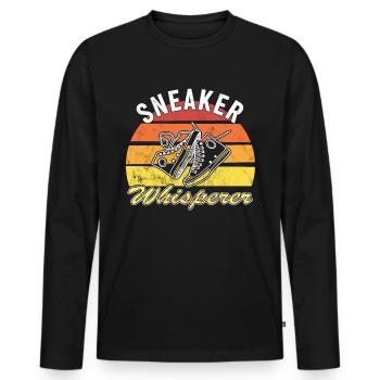 « Sneaker Whisperer » Sneaker Collector Sneaker - T-shirt manches longues Premium bio Homme - noir - Devant - Nico (187cm)