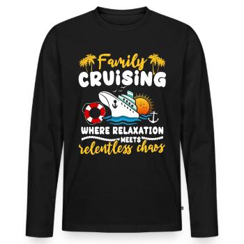 Croisière - T-shirt manches longues Premium bio Homme - noir - Devant - Nico (187cm)