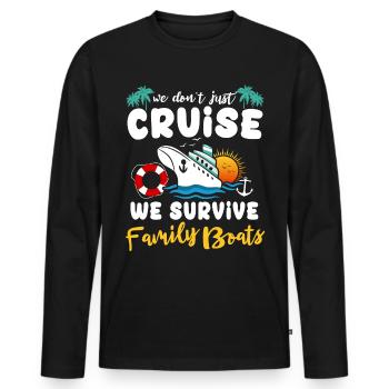 Croisière - T-shirt manches longues Premium bio Homme - noir - Devant - Nico (187cm)