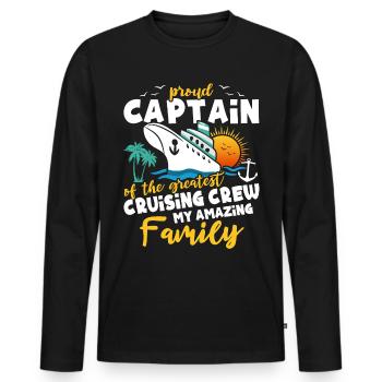 Croisière - T-shirt manches longues Premium bio Homme - noir - Devant - Nico (187cm)