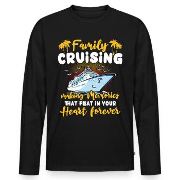 Croisière - T-shirt manches longues Premium bio Homme - noir - Devant - Nico (187cm)