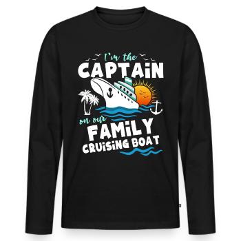 Croisière - T-shirt manches longues Premium bio Homme - noir - Devant - Nico (187cm)