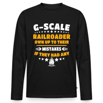 Gartenbahn Garteneisenbahn Spur G - Männer Premium Bio Langarmshirt - Schwarz - Vorne - Nico (187cm)
