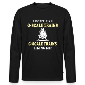 Gartenbahn Garteneisenbahn Spur G - Männer Premium Bio Langarmshirt - Schwarz - Vorne - Nico (187cm)