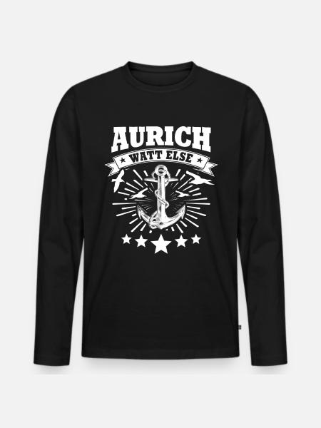 Aurich Sayings Auricher - Men's Premium Organic Long Sleeve Shirt - black