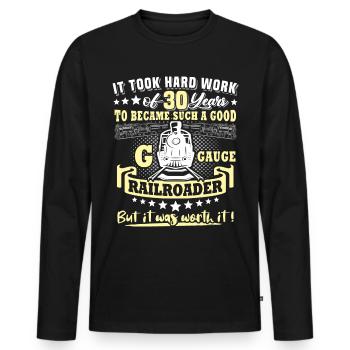 Gartenbahn 30. Geburtstag Garten Eisenbahn Spur G - Männer Premium Bio Langarmshirt - Schwarz - Vorne - Nico (187cm)