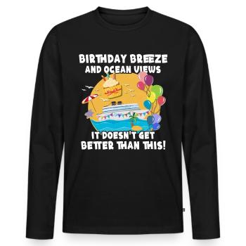 Croisière anniversaire Croisière d’anniversaire - T-shirt manches longues Premium bio Homme - noir - Devant - Nico (187cm)