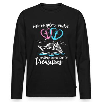 Cruise Couple - Men's Premium Organic Long Sleeve Shirt - black - Front - Nico (187cm)