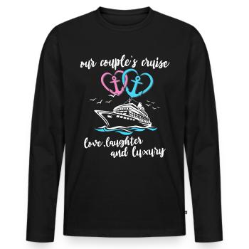 Cruise Couple - Men's Premium Organic Long Sleeve Shirt - black - Front - Nico (187cm)