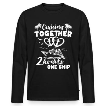 Croisière Bateau Couple Croisière - T-shirt manches longues Premium bio Homme - noir - Devant - Nico (187cm)