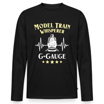 Chemin de fer de jardin ECG Écartement G - T-shirt manches longues Premium bio Homme - noir - Devant - Nico (187cm)