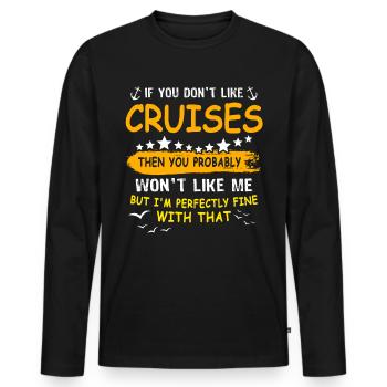 Cruise Sea Voyage Family Cruise - Men's Premium Organic Long Sleeve Shirt - black - Front - Nico (187cm)