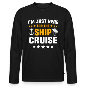 Croisière - T-shirt manches longues Premium bio Homme - noir - Devant - Nico (187cm)