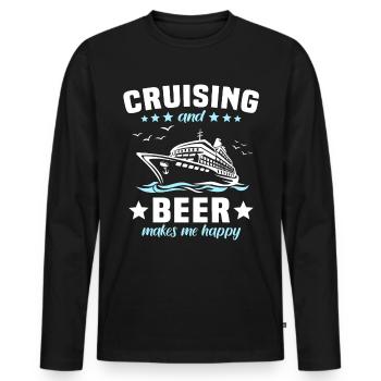 Kreuzfahrt Bier - Männer Premium Bio Langarmshirt - Schwarz - Vorne - Nico (187cm)