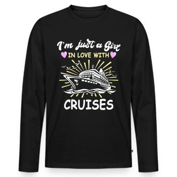 Kreuzfahrt Mädchen - Männer Premium Bio Langarmshirt - Schwarz - Vorne - Nico (187cm)