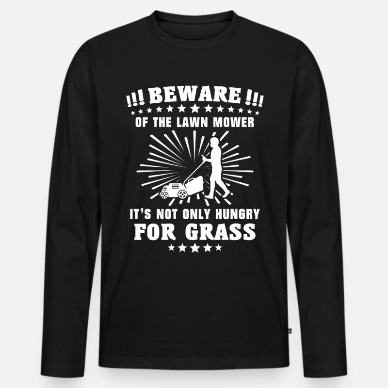 Rasenmäher - Männer Premium Bio Langarmshirt - Schwarz