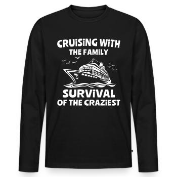 Famille Croisière - T-shirt manches longues Premium bio Homme - noir - Devant - Nico (187cm)
