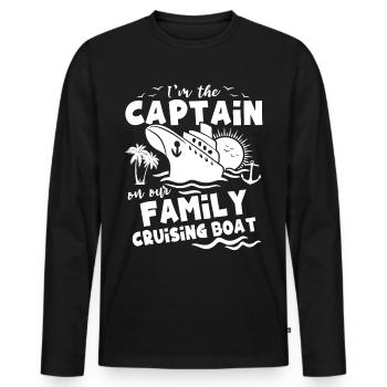 Famille Croisière - T-shirt manches longues Premium bio Homme - noir - Devant - Nico (187cm)
