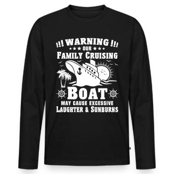 Famille Croisière - T-shirt manches longues Premium bio Homme - noir - Devant - Nico (187cm)