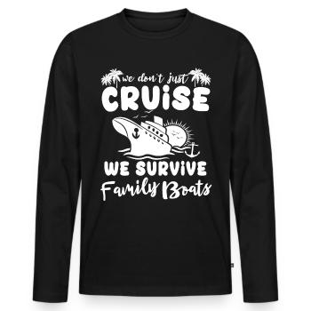 Famille Croisière - T-shirt manches longues Premium bio Homme - noir - Devant - Nico (187cm)