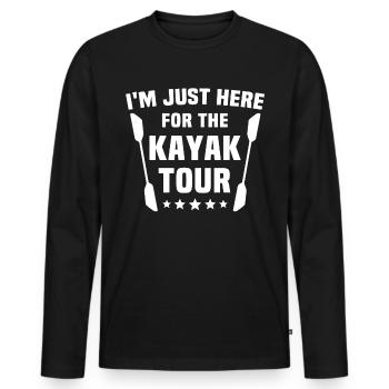 Kayaking Kayaker Kayak - Men's Premium Organic Long Sleeve Shirt - black - Front - Nico (187cm)