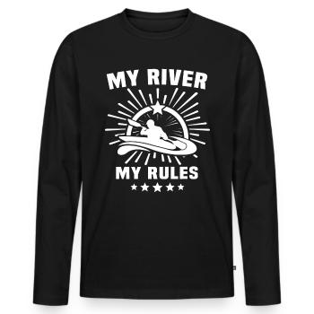 Kayaking Kayaker Kayak - Men's Premium Organic Long Sleeve Shirt - black - Front - Nico (187cm)