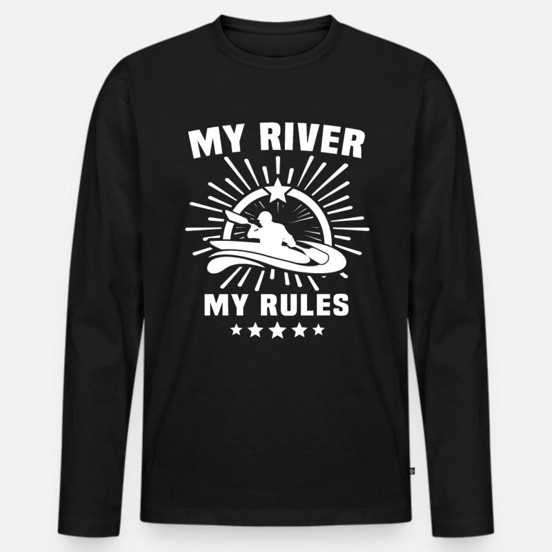 Kayaking Kayaker Kayak - Männer Premium Bio Langarmshirt - Schwarz