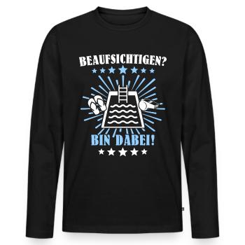 Schwimmmeister Bademeister - Männer Premium Bio Langarmshirt - Schwarz - Vorne - Nico (187cm)