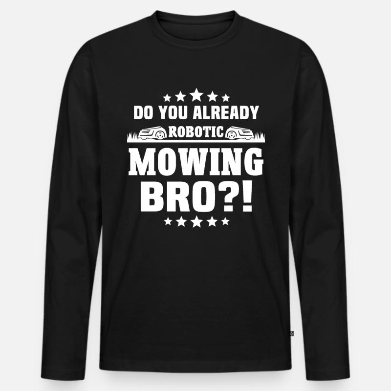 Mähroboter - Männer Premium Bio Langarmshirt - Schwarz