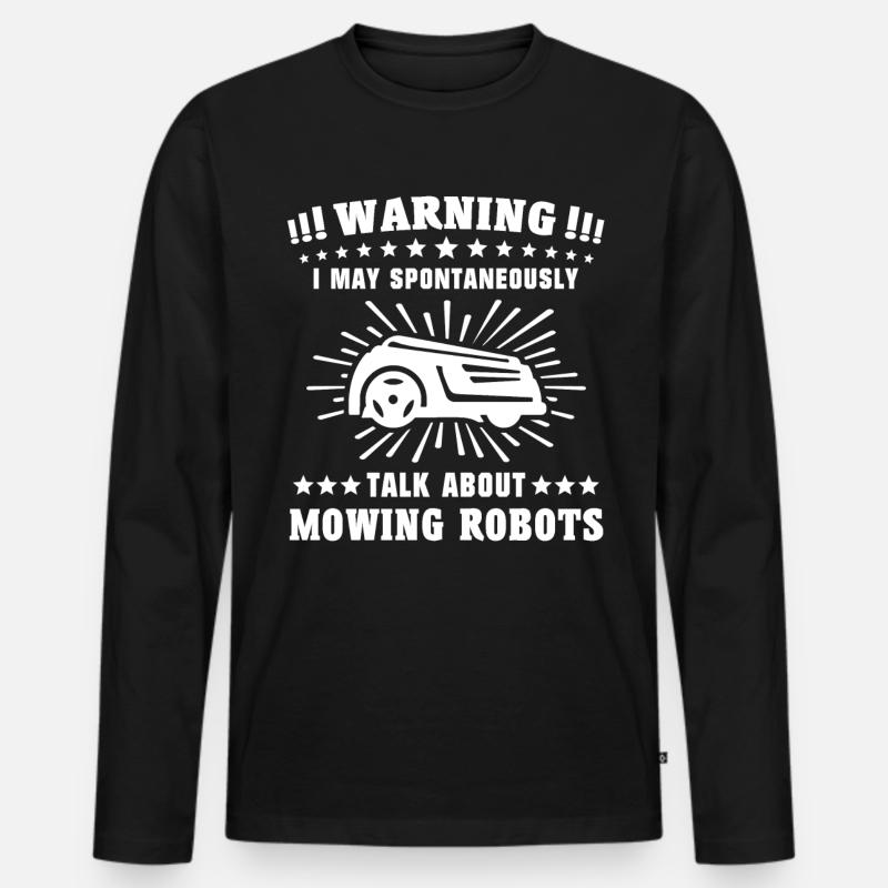 Mähroboter - Männer Premium Bio Langarmshirt - Schwarz