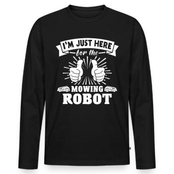 Tondeuse robot - T-shirt manches longues Premium bio Homme - noir - Devant - Nico (187cm)
