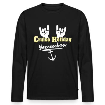 Cruise Ship Cruise - Men's Premium Organic Long Sleeve Shirt - black - Front - Nico (187cm)