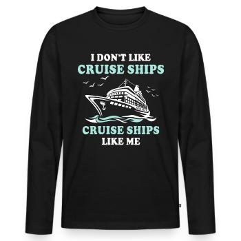 Cruise Ship Cruise - Men's Premium Organic Long Sleeve Shirt - black - Front - Nico (187cm)