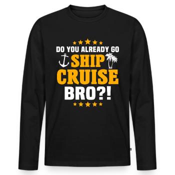 Kreuzfahrtschiff Kreuzfahrt - Männer Premium Bio Langarmshirt - Schwarz - Vorne - Nico (187cm)