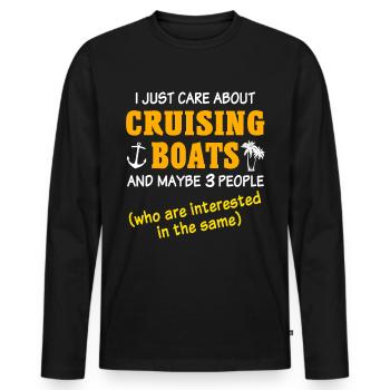 Cruise Ship Cruise - Men's Premium Organic Long Sleeve Shirt - black - Front - Nico (187cm)