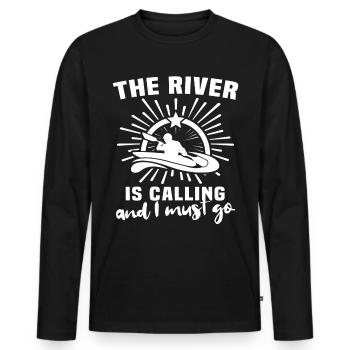 Kayak Kayaking - Men's Premium Organic Long Sleeve Shirt - black - Front - Nico (187cm)