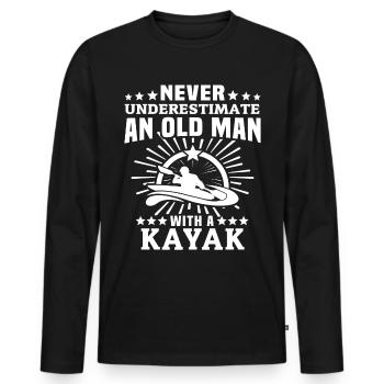 Kayak Kayaking - Men's Premium Organic Long Sleeve Shirt - black - Front - Nico (187cm)