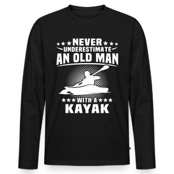 Kayak Kayaking - Men's Premium Organic Long Sleeve Shirt - black - Front - Nico (187cm)