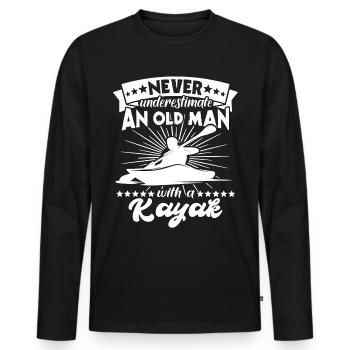 Kayaking - Männer Premium Bio Langarmshirt - Schwarz - Vorne - Nico (187cm)