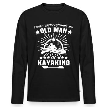 Kayak Kayaking - Men's Premium Organic Long Sleeve Shirt - black - Front - Nico (187cm)