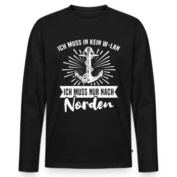 Norden Sprüche Nordener Spruch - Männer Premium Bio Langarmshirt - Schwarz - Vorne - Nico (187cm)