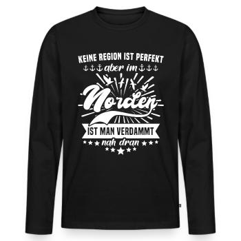 Norden Sprüche Nordener Spruch - Männer Premium Bio Langarmshirt - Schwarz - Vorne - Nico (187cm)