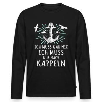 Kappeln Sprüche Kappelner Spruch - Männer Premium Bio Langarmshirt - Schwarz - Vorne - Nico (187cm)