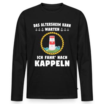 Kappeln Sprüche Kappelner Spruch - Männer Premium Bio Langarmshirt - Schwarz - Vorne - Nico (187cm)