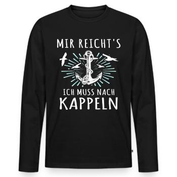 Kappeln Sprüche Kappelner - Männer Premium Bio Langarmshirt - Schwarz - Vorne - Nico (187cm)