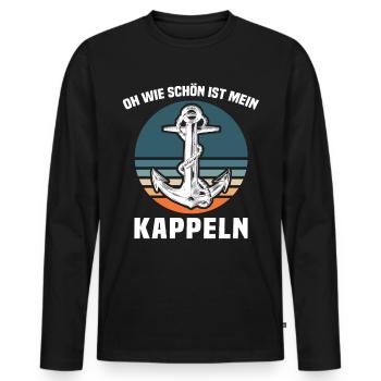 Kappeln Kappelner Spruch - Männer Premium Bio Langarmshirt - Schwarz - Vorne - Nico (187cm)