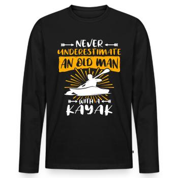 Underestimate kayaker man - Men's Premium Organic Long Sleeve Shirt - black - Front - Nico (187cm)